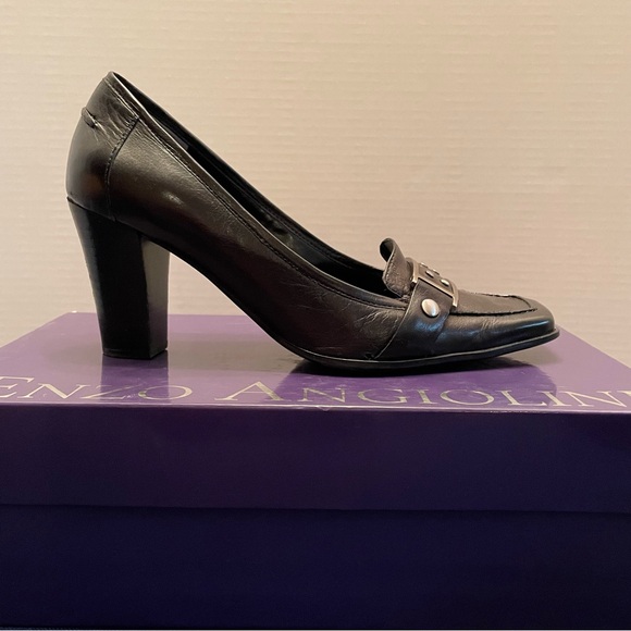 Enzo Angiolini black leather high heeled pump. Size 6. - Picture 2 of 10